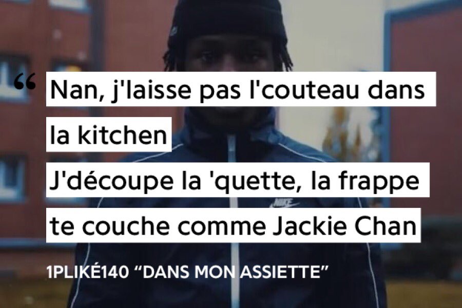 Démonstration technique ici avec différentes lettres produisant le même son (C,K,Q) et par conséquent l’allitération des lettres (C,T,J,K,N)Avec une nouvelle référence, cette fois-ci à Jackie Chan, le célèbre acteur connu pour sa pratique des arts martiaux 1/2