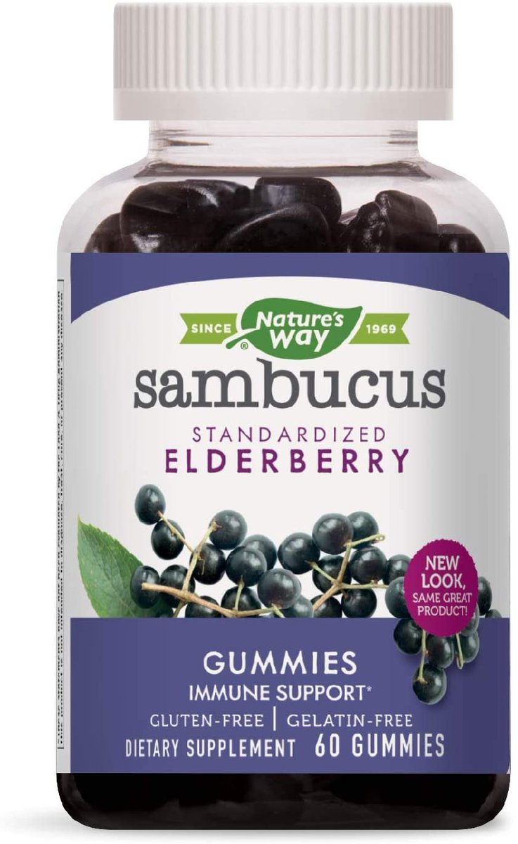 CookingHut's tweet photo. Check out this Amazon deal: Nature's Way Sambucus Elderberry Gummies, Herbal Supplements with Vitamin C and Zinc, Gluten Free, Vegetarian, 60 Gummies (Packaging May Vary) by Nature's Way https://t.co/H8TMUxIAiU via @amazon https://t.co/eyhTwAhs5g