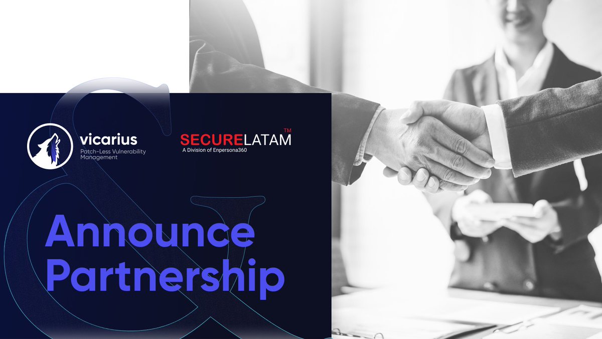 vicariusltd's tweet photo. Next stop, Latin America!ππ½ Partnering with leading MSSP @securelatam to forge a next-gen, personalized approach to patching! #patchlessprotection #personalizedpatching #predictivepatching #vulnerabilityprioritization #vulnerabilityremediation https://t.co/eKqymbzigX