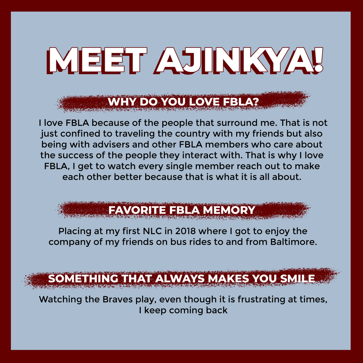 georgiafbla's tweet photo. Day 2 of Meet the State Officer: Ajinkya, 2020-2021 State Secretary! https://t.co/5Nn4qmFiSt