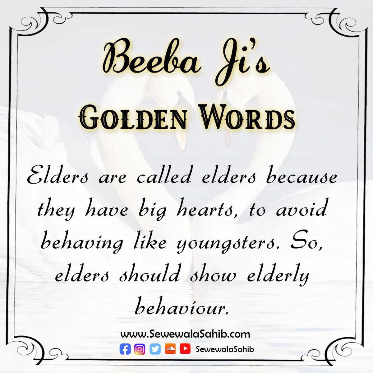 SewewalaSahib's tweet photo. Daily, a unique powerful pearl-diamond-golden nugget from Dhan Dhan Beeba Nihal Kaur Ji Maharaj Jis pavitar mukh. Please share and forward as far and wide as possible 🙏🏻❤😊❤🙏🏻 #SewewalaSahib #SocietyOfSaints #DailyWisdom #BeebaNihalKaurJiMaharaj #GoldenWords https://t.co/JRB1HFbFHr