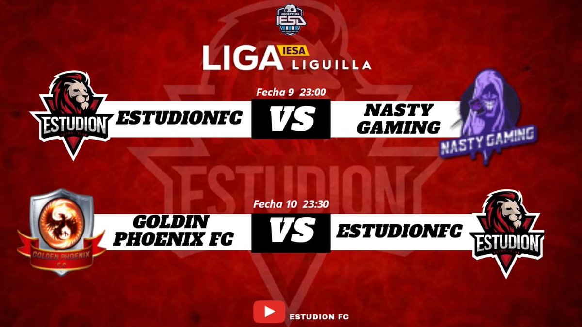 [ 6/6 SIN JUGAR 👎🏻 ]

Hoy el equipo tendría que haber enfrentado a #NastyGaming y #GoldinPhoenixFc pero al darse de baja los mismos, se suma sin jugar. 

#Estudiooooon🥁🦁