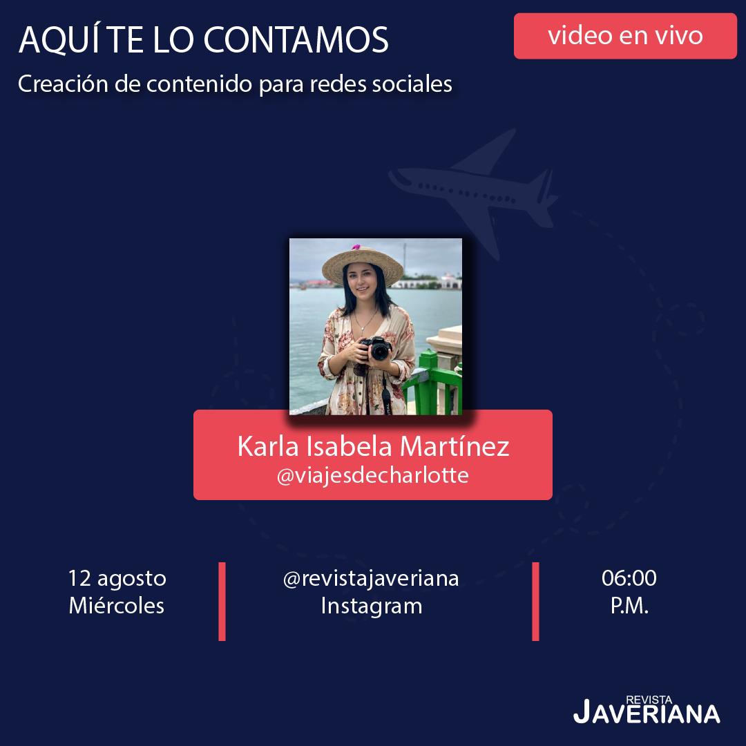 RevJaveriana's tweet photo. Llega un nuevo episodio de #aquítelocontamos si quieres saber sobre creación de contenido para redes sociales, la cita es este miércoles 12 de agosto a las 6:00PM en https://t.co/KpJrBxPa8d https://t.co/GebFgb7Mhf