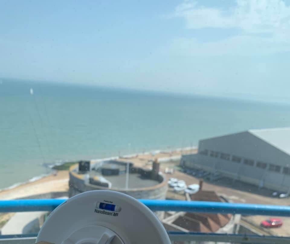 mooresecure's tweet photo. Today was all about helping the NCI achieve their goal of seeing a part of the Solent that was previously blind to them.  It’s nice to work somewhere a bit different even though the stairs in the tower in this heat are a killer.  #NCI #Calshot #CCTV https://t.co/99BXpySqFv
