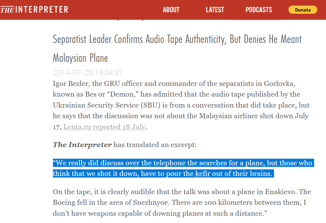 Interestingly, this SBU leaked audio confirms what Bezler said just one day after the shooting of MH17.  https://lenta.ru/news/2014/07/18/bezler/ https://www.interpretermag.com/ukraine-liveblog-day-153-russian-backed-separatists-move-bodies-of-flight-mh17-victims/#3466