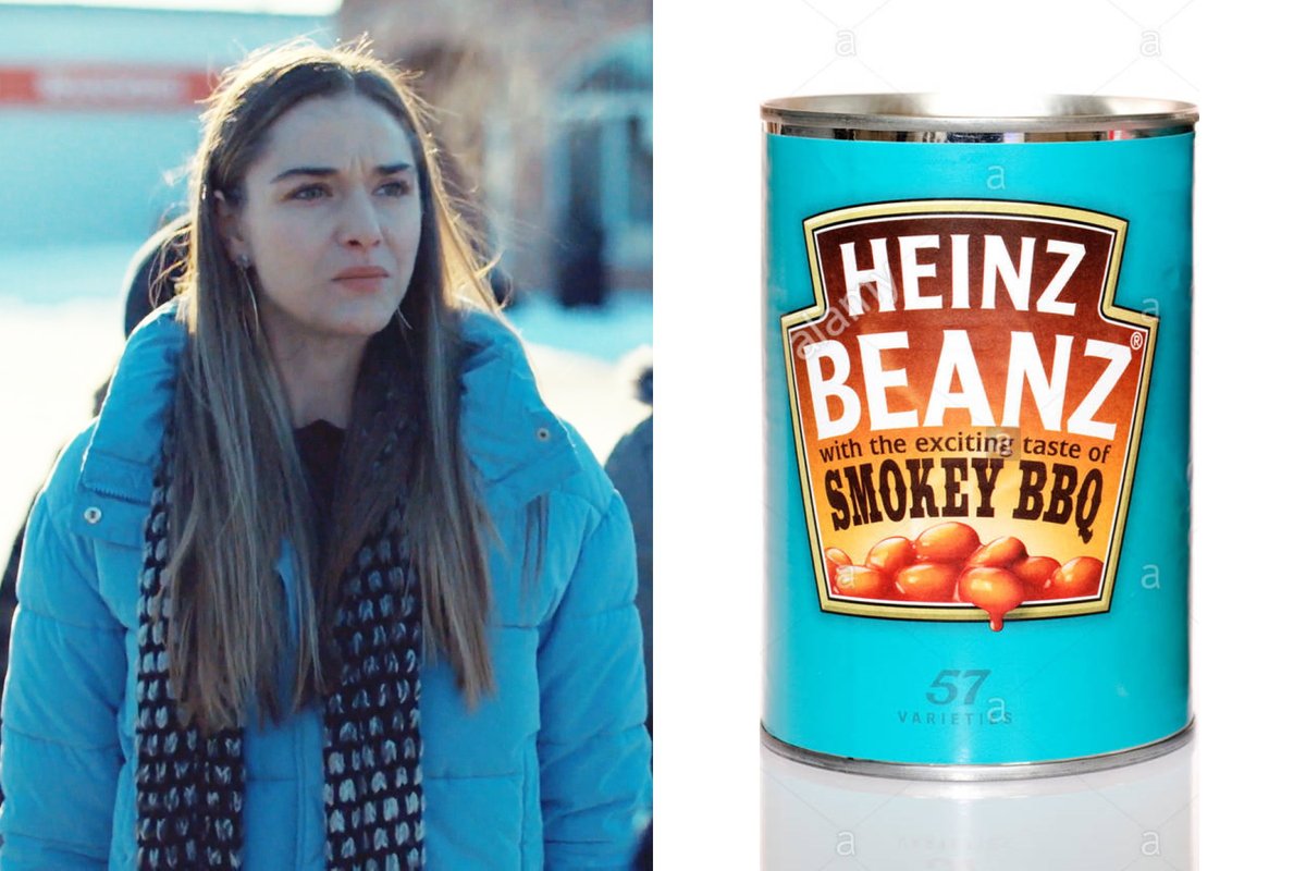 Thread of the  #WynonnaEarp   characters in "Look At Them Beans" as cans/jars/bags of beans...Because it seemed necessary.1. Chrissy Nedley   #WynonnaEarp  