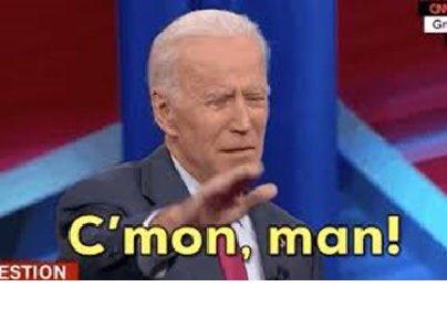 PaddyKC's tweet photo. @JoeBiden please stop the C’mon Man Rap, it’s like nails on the chalkboard! #CmonMan https://t.co/Puv7wmu8RV