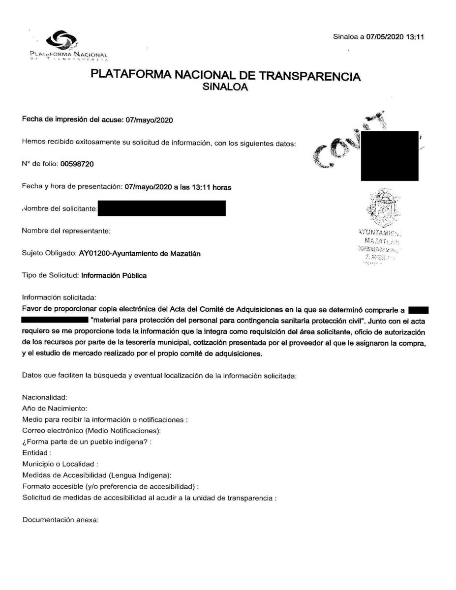 observatoriomzt's tweet photo. 📢 Desde el micrositio #Covid19 habilitado por el @AytodeMzt hemos detectado lo siguiente:
✔️ Testan la identidad de proveedores al responder solicitudes de información.
✔️ Omiten las preguntas de ciudadanos y comparte sólo respuestas.
Exhortamos al #Municipio a #DatosCompletos https://t.co/GhOkg8qzIy