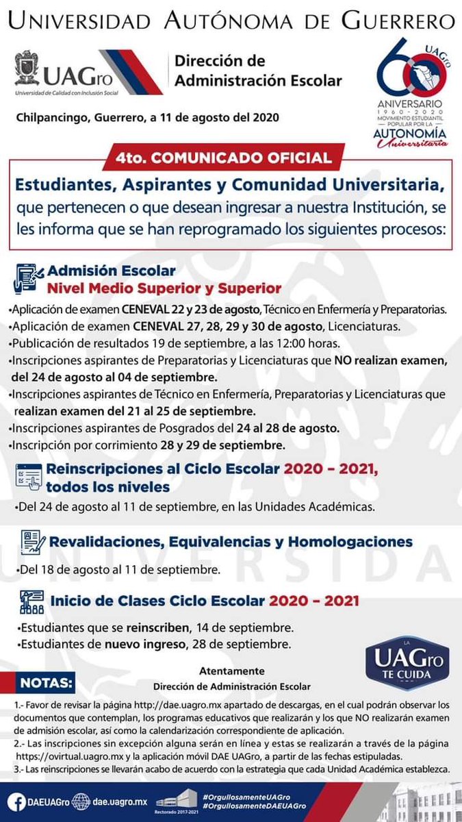 Oscardelmoral6's tweet photo. Les comparto el 4to comunicado donde se señalan las fechas de exámenes en las cuales, nuestra @fcqb_uagro si aplicará examen de admisión https://t.co/pzHQG5L4LS