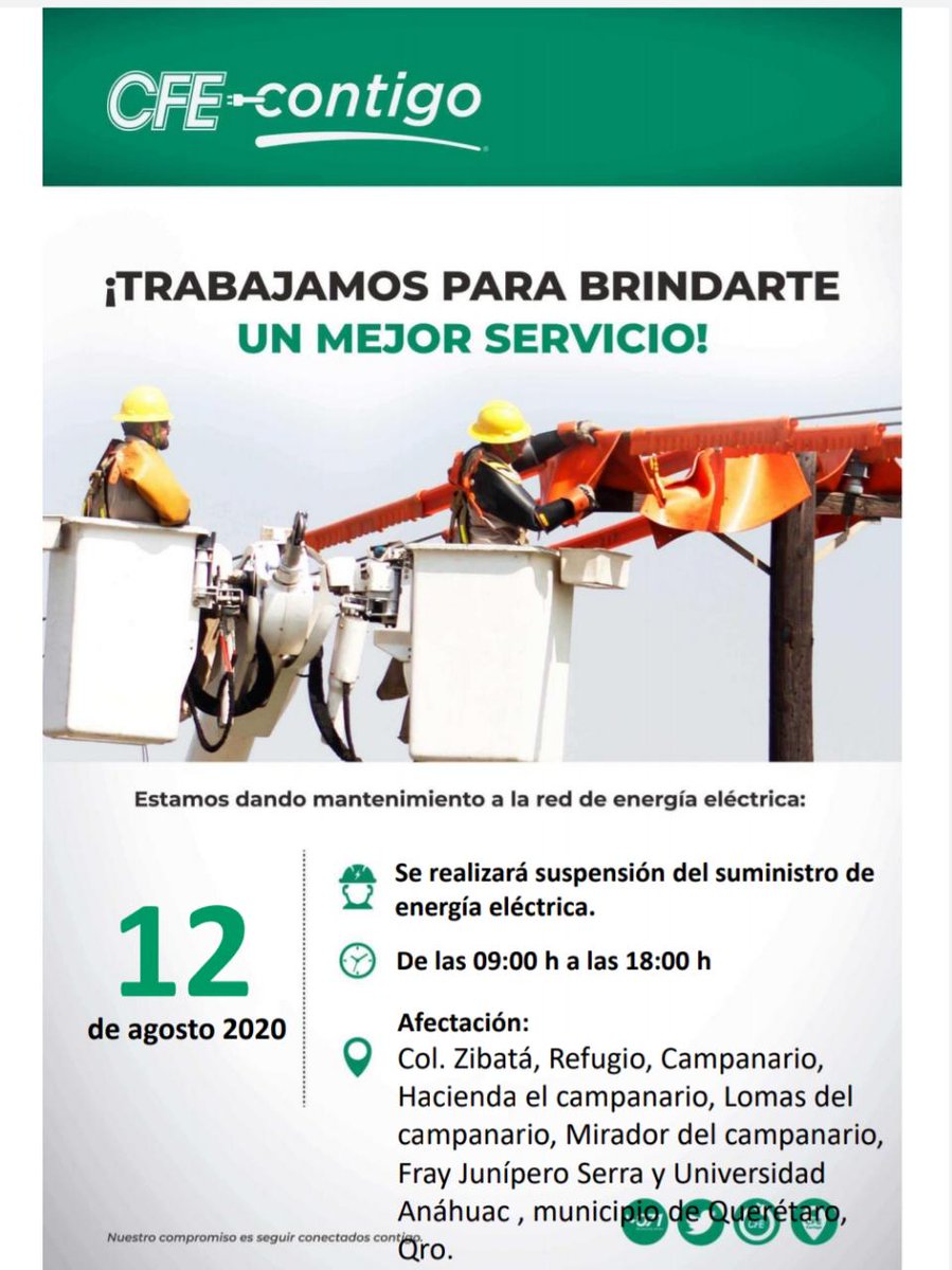 adminplusqro's tweet photo. @CFE_Contigo me podrían especificar que partes de municipio de Querétaro van a cortar la luz? https://t.co/0yQWgbsiXe