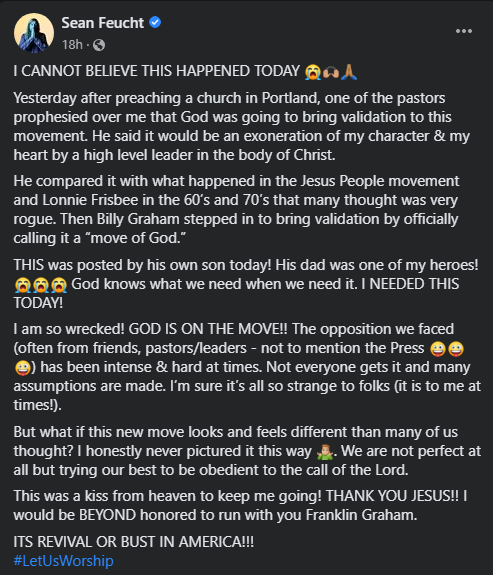 infooverload's tweet photo. Want some good news? @seanfeucht held a #LetUsWorship #RiotsToRevival event in #Portland over the weekend - thousands of people attended to worship God and pray for the city. People got baptized in the river! Here's what Sean posted on his FB page about what God's doing: https://t.co/9WX7rrApYV
