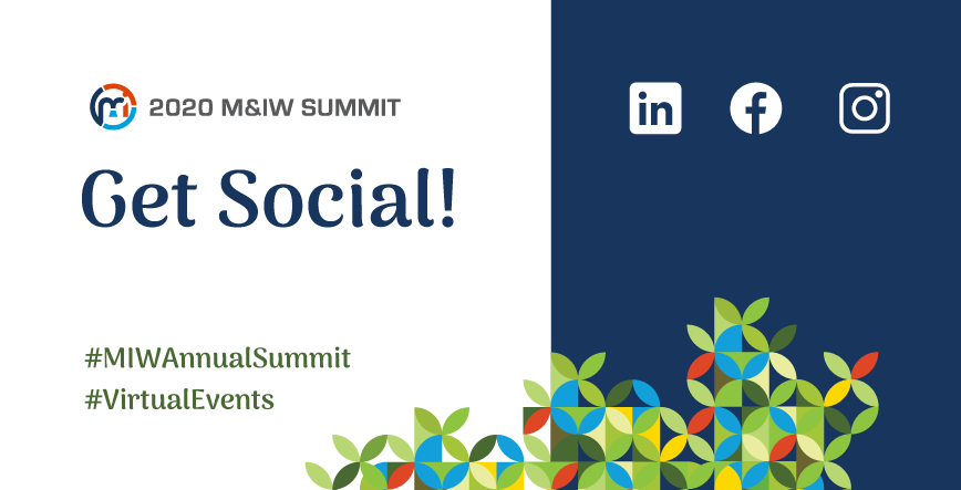Meetings360's tweet photo. Get social with us during the #MIWAnnualSummit! Visit our social sharing resources page to get all you need to share your experience with your peers. https://t.co/Wz6DtmK6dM #MIWvirtualsummit #socialsharing #VirtualEvents https://t.co/AwBiWfi9XR