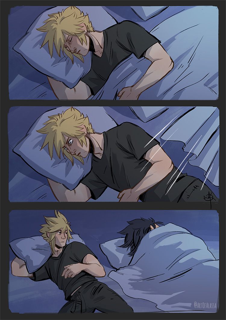 Angry spooning
Some fluff and second thoughts about wishing for a dog for his birthday as a kid. 💜
#HappyBirthdayCloud #clack #zakkura https://t.co/lMig9WSJJ1