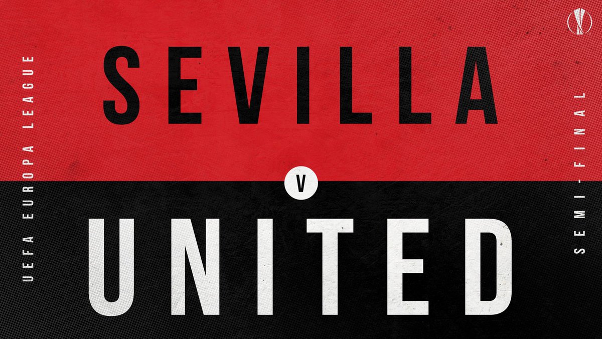 ManUtd's tweet photo. 🔴 Ole's Reds will face Sevilla for a place in the #UEL final 👊

#MUFC https://t.co/leJYWyAoIN