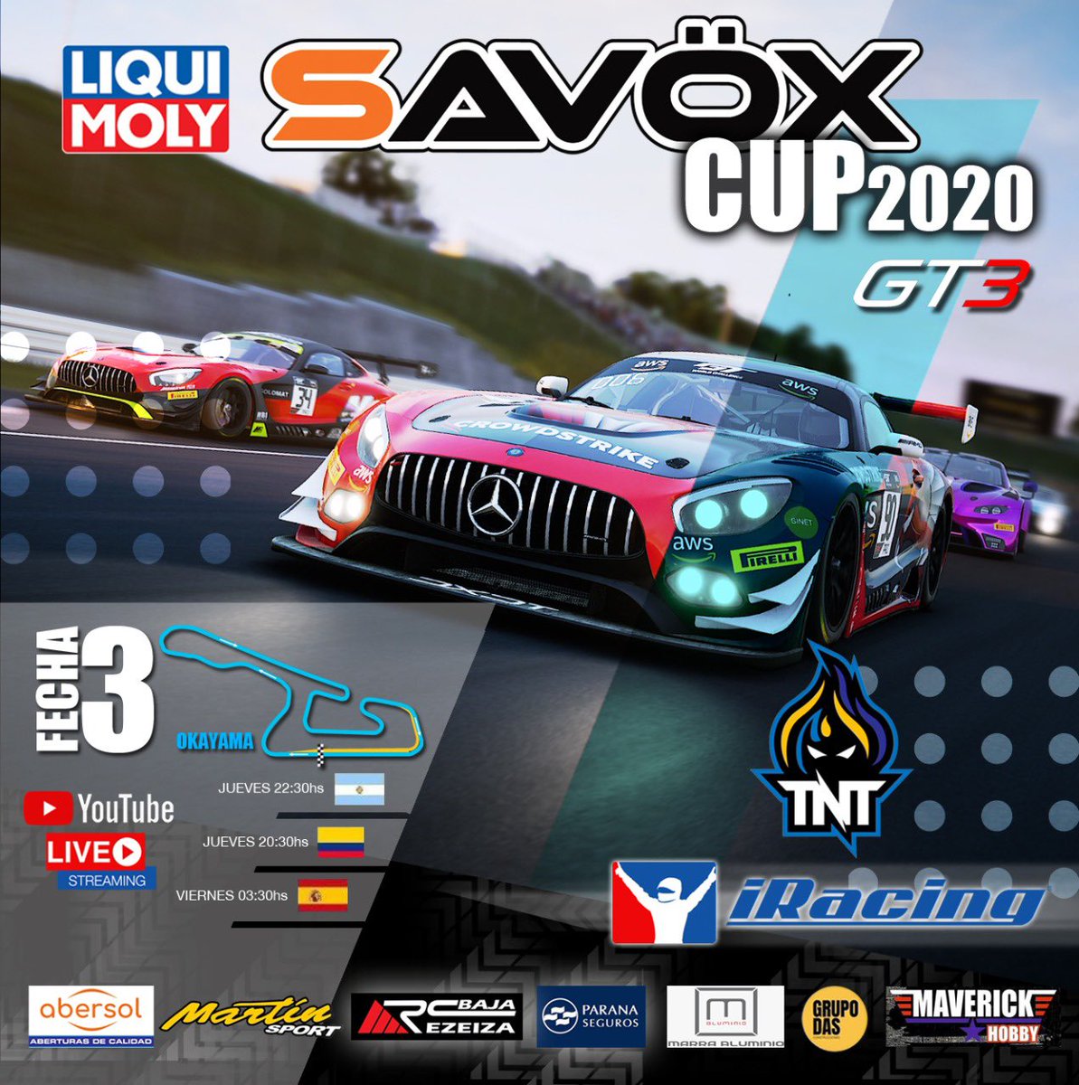 📌SE VIENE LA TERCERA FECHA DE LA SAVOX CUP📌
Este jueves 22 30 hs. El Campeonato de sim Racers mas visto 🏁🎬