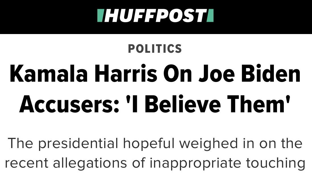 The presidential hopeful weighed in on the recent allegations of inappropriate touching against the former vice president.
