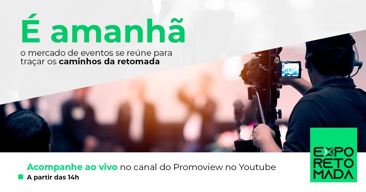exporetomada's tweet photo. Falta pouco para você conhecer o que os especialistas do mercado têm a dizer sobre a retomada dos eventos de negócios. Serão protocolos, tendências e soluções para lidar com essa nova dinâmica de forma segura.

📌Acompanhe ao vivo pelo canal do Promoview: https://t.co/ozLHsPeDlt https://t.co/iryBV3Ubtg