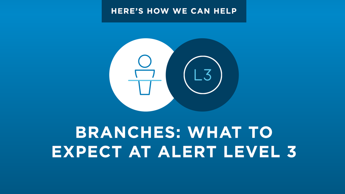 Hi everyone, As of midday today (Wednesday), Auckland will move to Alert Level 3, and the rest of New Zealand will move to Alert Level 2, until midnight on Friday 14 August. All Auckland branches, from Wellsford to Pukekohe will be closed today (Wednesday).