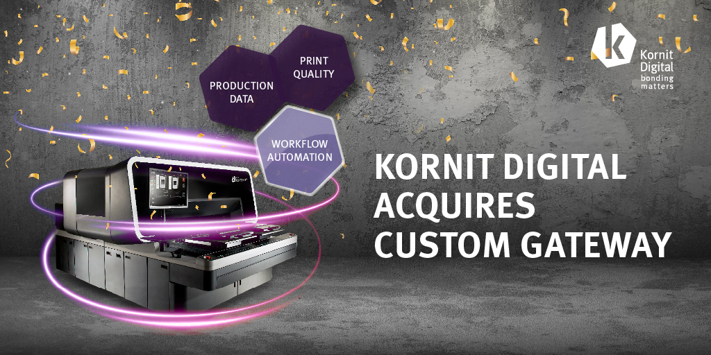 kornitdigital's tweet photo. BREAKING: Kornit Digital Acquires @CustomGateway, Expanding Cloud Software Workflow Portfolio for End-to-End Management of On-Demand Production: https://t.co/xBVhReNMEH https://t.co/UOPgHWVQyZ