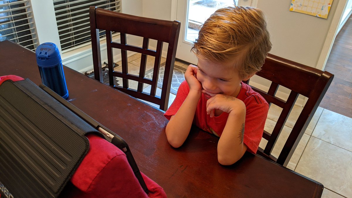 DPYoung_edu's tweet photo. Lil man gave it all he had this morning zooming with @BarkerPreK_DWE for #DWEVirtualFirstDay. A strong 15 for his #firstfirstday . Too excited to sleep last night, definitely reflected in his performance today, but we'll get better! https://t.co/0kmKj7mfhO