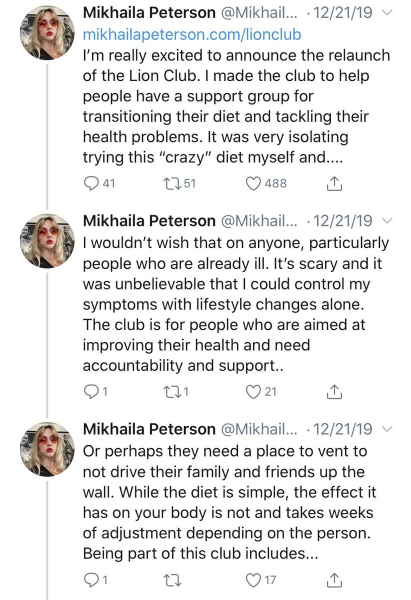 This entire time Mikhaila was charging people $50-$600 for memberships to her diet website, that offered virtually nothing.The site is now defunct, for a 2nd time, & was basically just a support group for people claiming that the diet cured them.But, does it work for anyone?