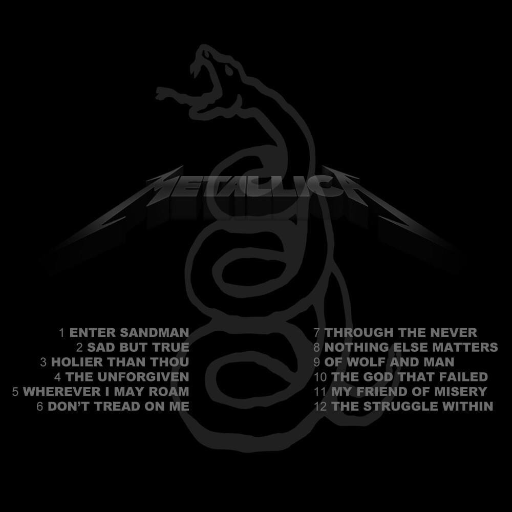 Metallica (commonly known as The Black Album) is the fifth studio album by  American heavy metal band Metallica, released on August 12, 1991, through  Elektra Records. It was recorded in an eight-month, image size:1000x1000
