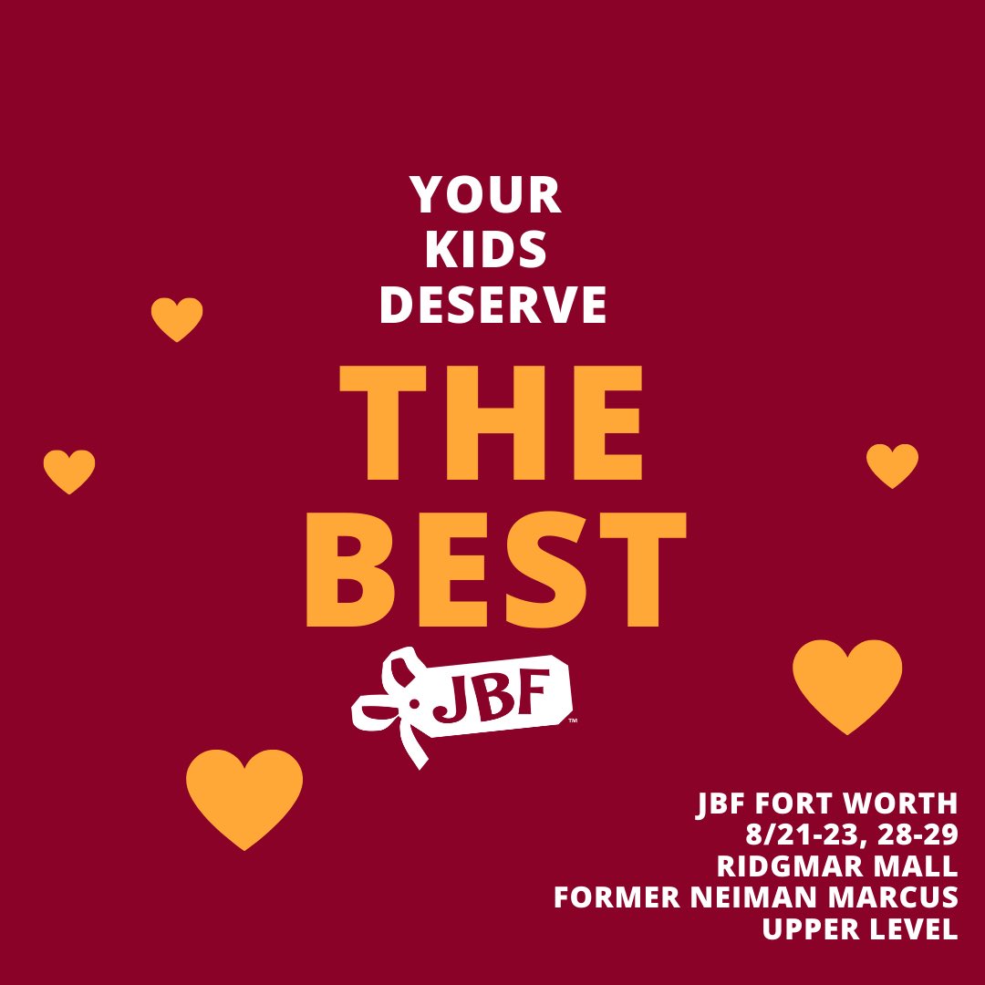 JBFFortWorth's tweet photo. Don’t you love getting a great item for your child you know they will love? You feel like a hero to your kiddo. As parents, we can’t always get everything we need &amp; want for our kids, but with JBF’s 50-90% off retail on new/gently used items, sometimes we can reach hero status! https://t.co/JRLOIHnK3H