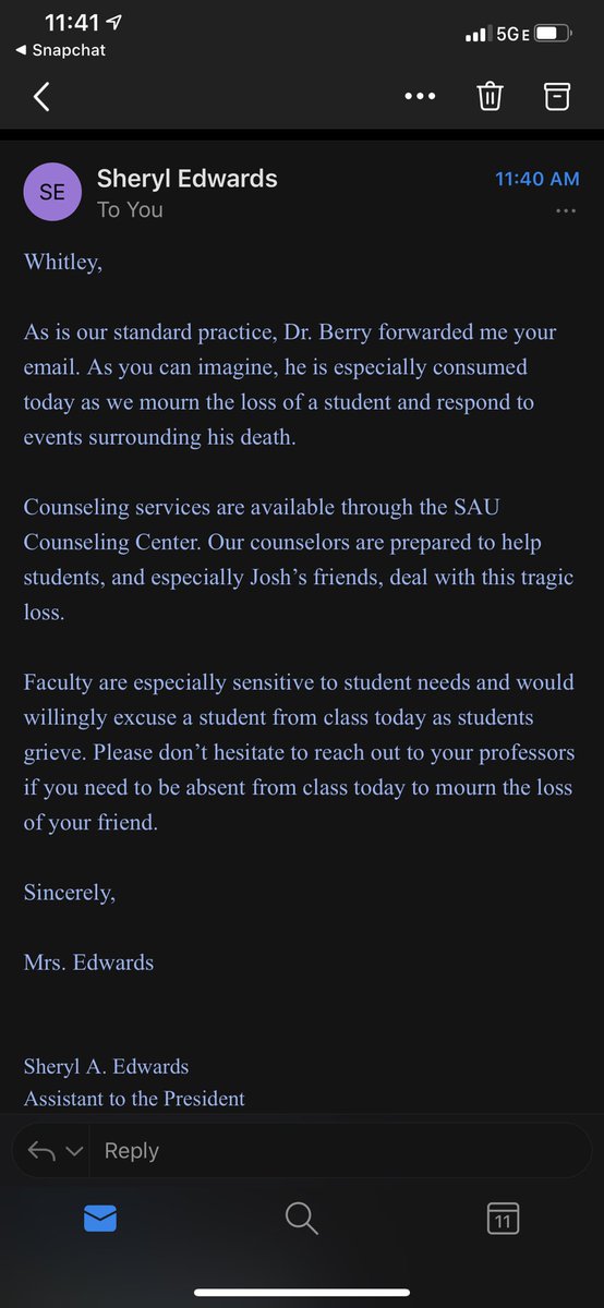 whitley_jade's tweet photo. It is good to know counseling is available, but we need to gather as a WHOLE and support one another. We need to pray and heal. Rest In Peace, Joshua. https://t.co/dSuageZ0Lw