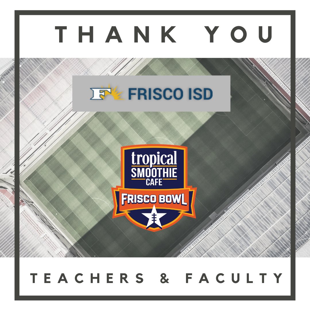 FriscoBowlGame's tweet photo. Good luck to all teachers, students, parents and faculty going back to schools today in #Frisco. Your hard work does not go unnoticed!
#FriscoStrong @visitfriscotx @CityOfFriscoTx @FriscoChamber https://t.co/StoKPHuXak