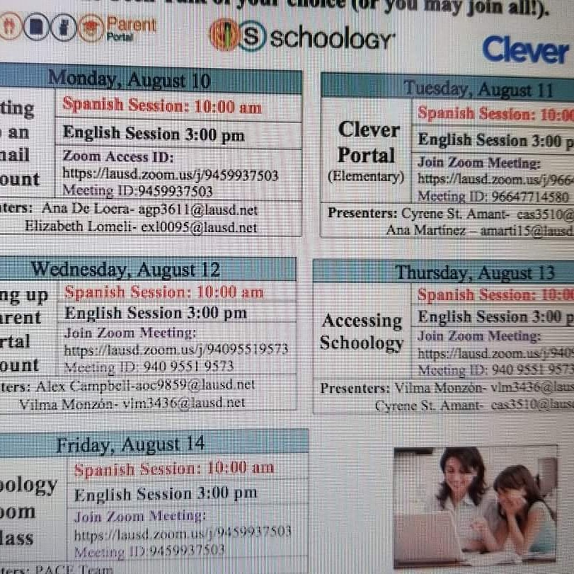 Local District Central Parent Workshops/Talleres para padres