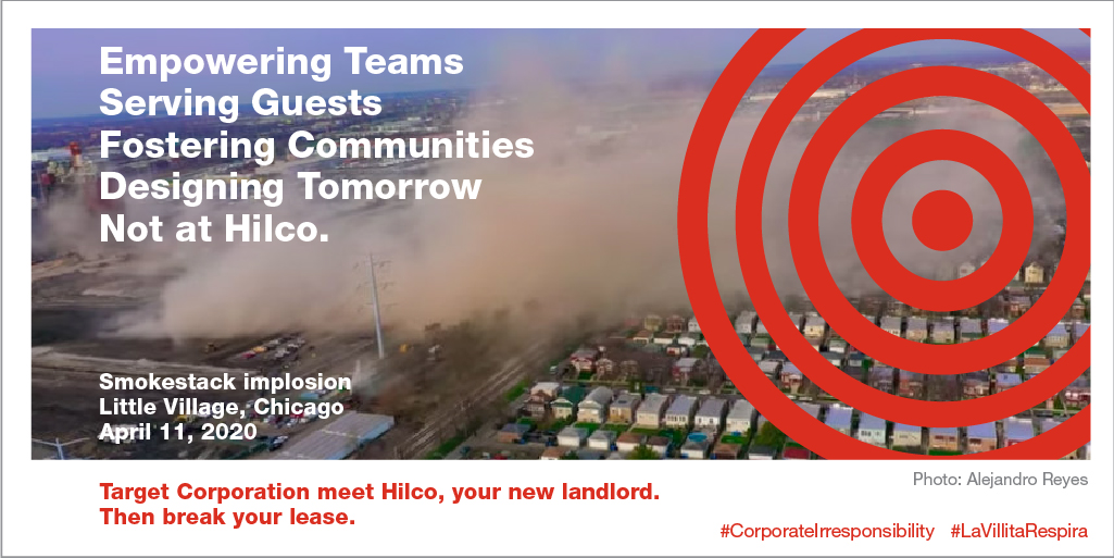 TaraBDirect's tweet photo. @Target is this your ‘design for tomorrow’? Is this fostering communities? Toxic dust covering families on Easter Wknd? #Exchange55 is injustice. Vacate your lease now! #donttargetus #corporateirresponsibility @layshaward .@chicagosmayor https://t.co/R2VCV3LN81