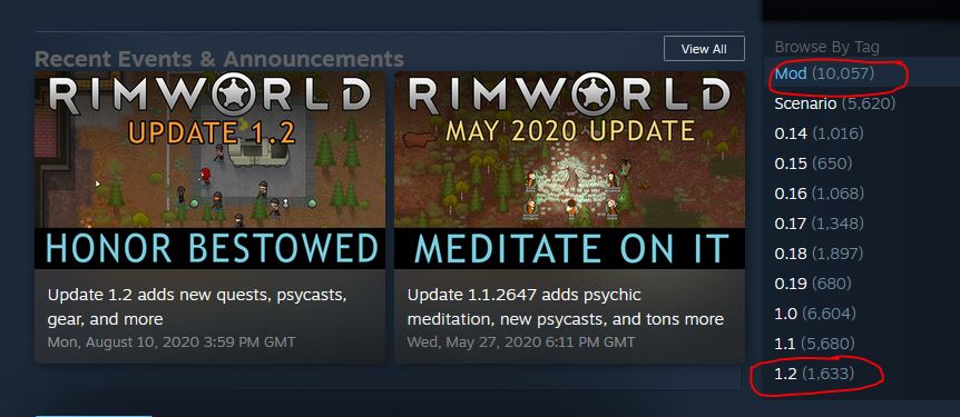 rimworld steam mods location
