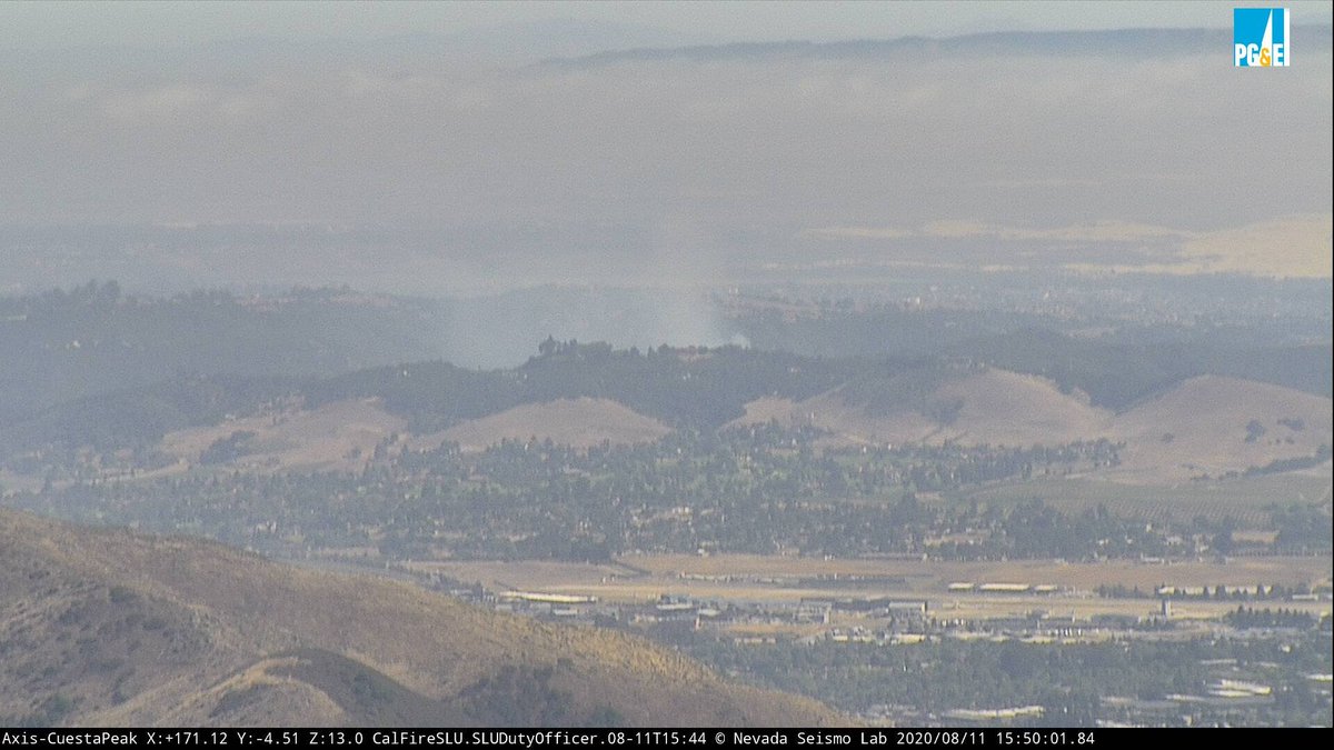 CAFireScanner's tweet photo. #VegetationFIre N/O Pismo Beach, CA (SLO Co) - Prevention 3428 reporting 5-10 acres w/ potential for 50 acres, burning between a vineyard &amp; a road. Price Canyon Rd &amp; W Ormonde Rd. This is the #HillsFire. https://t.co/PCAL1H2DGh