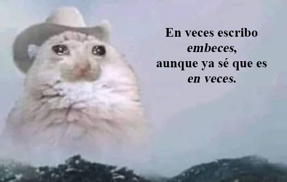 hachettelivremx's tweet photo. "En veces" sí existe, es utilizado por algunos hablantes y es equivalente a la forma más usual "a veces". Aunque se vale decirlo, no se vale escribir "embeces" a menos, por supuesto, que sea para un meme, pues el uso en éstos es paródico o humorístico. 🤭 https://t.co/PCfmBTX5Os