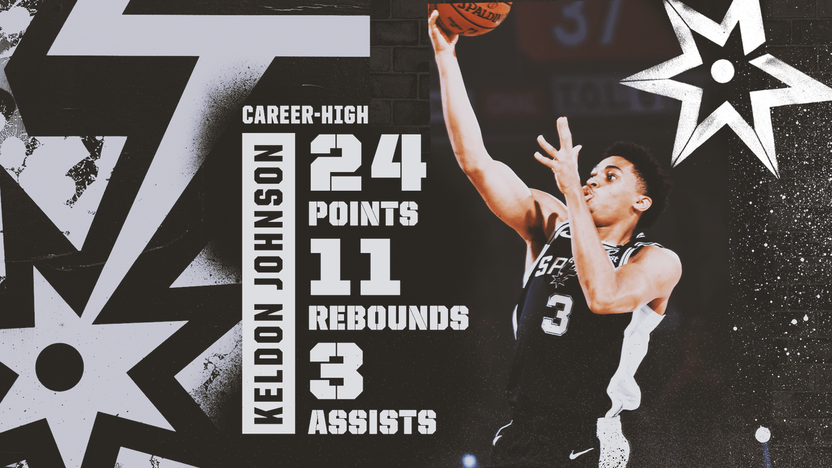 spurs's tweet photo. another career-high performance for Keldon 🔥 https://t.co/61zvQeW1t9