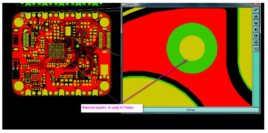 June 19: The Engineering Questions (EQ) for the bottom board come in:- A duplicated via(!)- They think the fiducials are a bit small- One component has not enough space between the pads for solder mask- The want to add some tooling holes to the panel