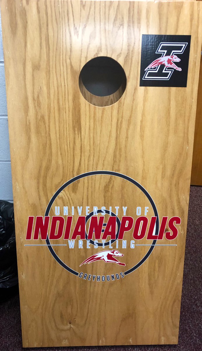 UIndyWrestling's tweet photo. Huge thanks to alum @Tefakes for another beautiful set of cornhole boards for this year’s golf outing. 

These will be up for silent auction at our outing 8/29 ⤵️ https://t.co/DpKinWQtJv