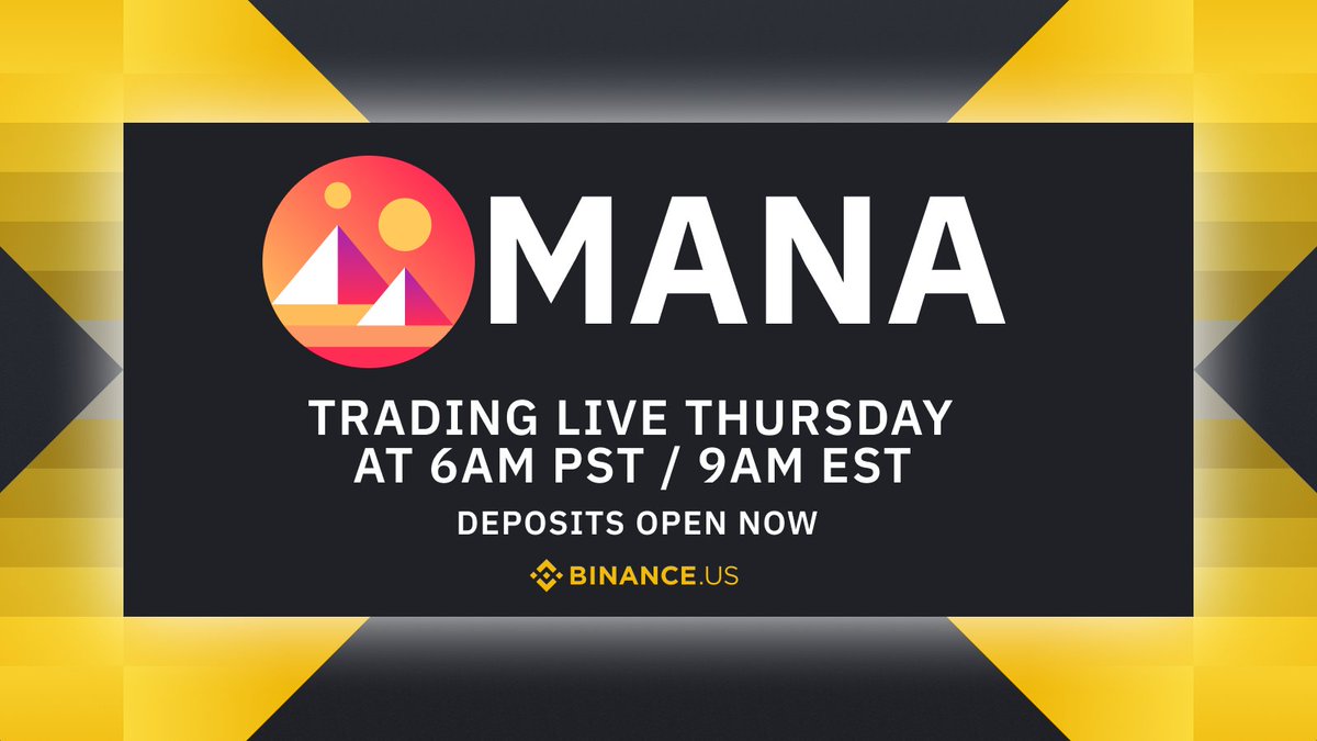 BinanceUS's tweet photo. https://t.co/AZwoBOgsqS will list @Decentraland ($MANA) https://t.co/btI7QNP5ff https://t.co/7ZiWHK9pPK