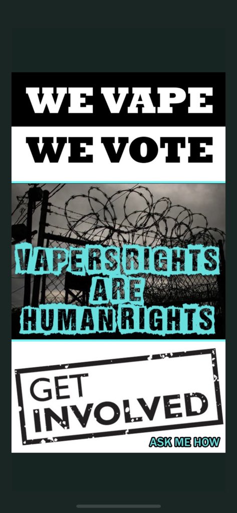 CraigLavelle2's tweet photo. Save Jobs! Save Businesses! Save Lives!! Reform PMTA’s! YOU NEED THE VAPE VOTE @realDonaldTrump!!!!
84 days before the elections!
FIX the PMTA’s @POTUS @KellyannePolls #WeVapeWwVote !!! https://t.co/Vn1paWkBai