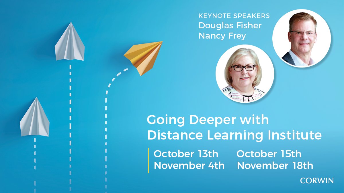 Save your seat for an upcoming 'Going Deeper' with Distance Learning Institute! corwin.com/institutes We have 2 'West' and 2 'East' time zones to choose from! Walk away with even MORE strategies and tools to keep your staff and students engaged whether remotely or in person.