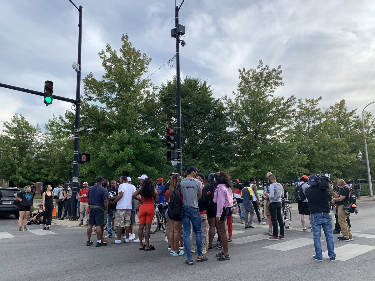 The message was made clear tonight by some residents of  #Englewood: protest in your own communities.  #ChicagoProtests