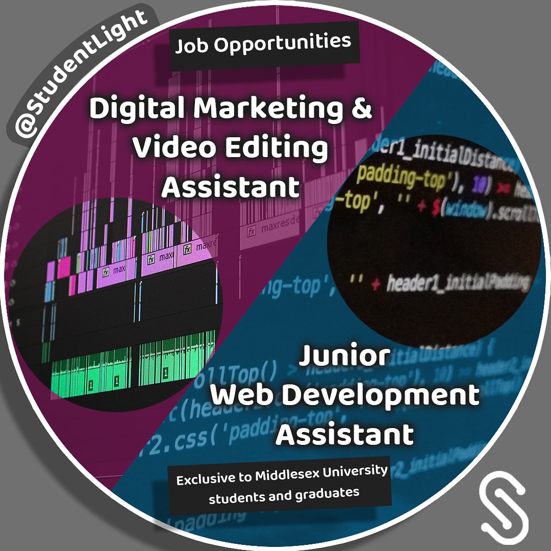 We have two internships available for Middlesex University students and graduates only. 

Digital Marketing &amp; Video Editing Assistant
linklight.site/job01

Junior Web Development Assistant
linklight.site/job02

#teammdx #middlesexuniversity #mdxsu #middlesexuni <a href="/MiddlesexSU/">MDXSU</a>