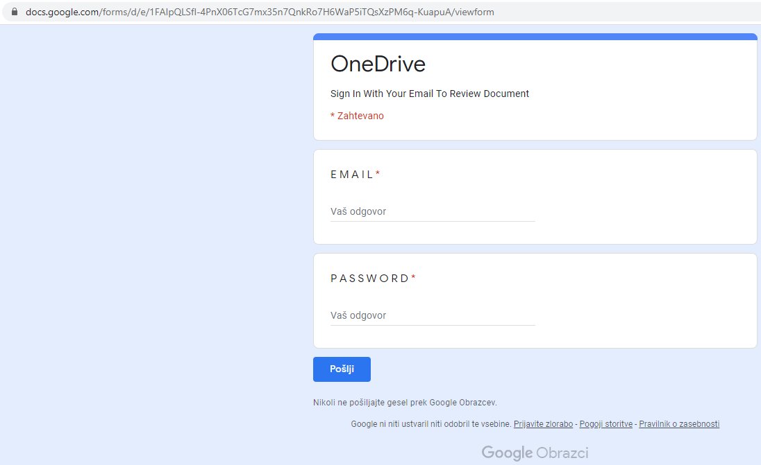 Dalibor Cerar On Twitter One Week After Reporting Onedrive Phishing Form Is Still Hosted At Google Drive Googledrive Onedrive Https T Co Gpvtnhdeef