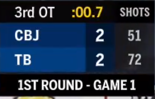 Premier match très compliqué dans cette série des playoffs. Courage #CBJ . Ce match rentre dans l'histoire