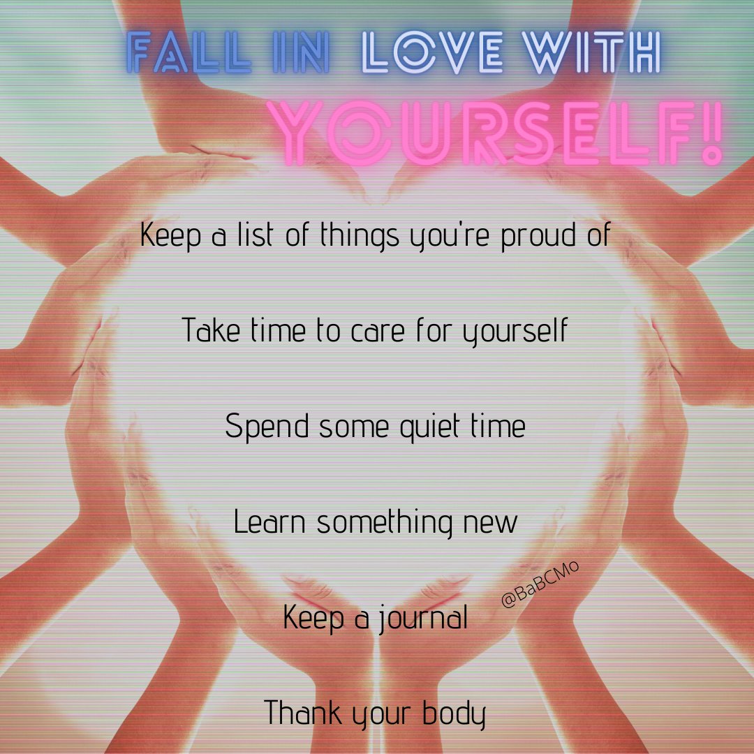 BabConsulting's tweet photo. Take a few minutes to remind yourself that you are worthy, loved, and cared for! 

For more ways to care for yourself, visit us at https://t.co/7uQle5KNT6!

#BaBCMo #FallInLove #Love #SelfCare #SelfLove #LoveYourself https://t.co/vwmPSmNc8I