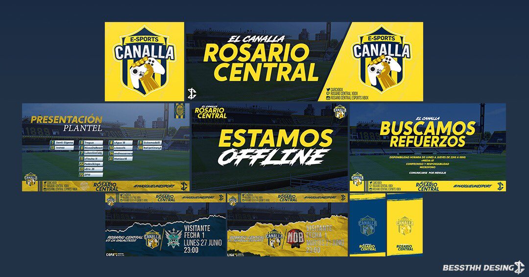 BessThhDesign's tweet photo. Los diseños que venimos realizando con rosario central eSports Xbox 🎮 https://t.co/cowqCxOVYq