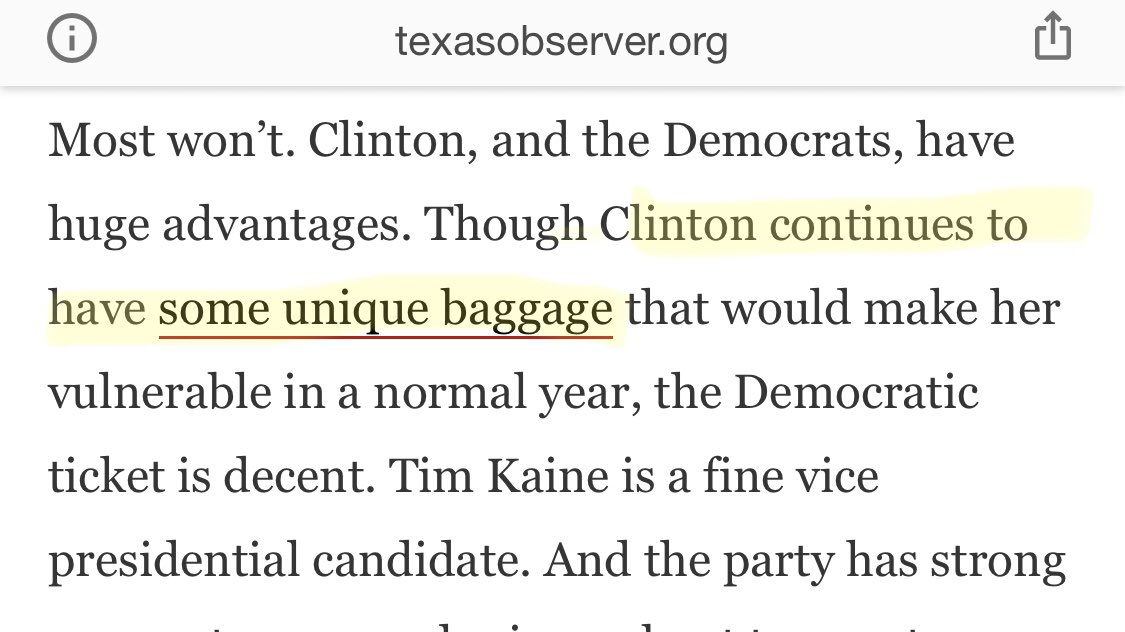 THREAD: Kamala Harris hasn't even been on a presidential ticket for a day, and already a VIP man has declared that she has "unique baggage."Hillary Clinton also had "unique baggage," the commentariat said.Starting to think "unique baggage" just means "woman."   1/  https://twitter.com/zachdcarter/status/1293293467867721728