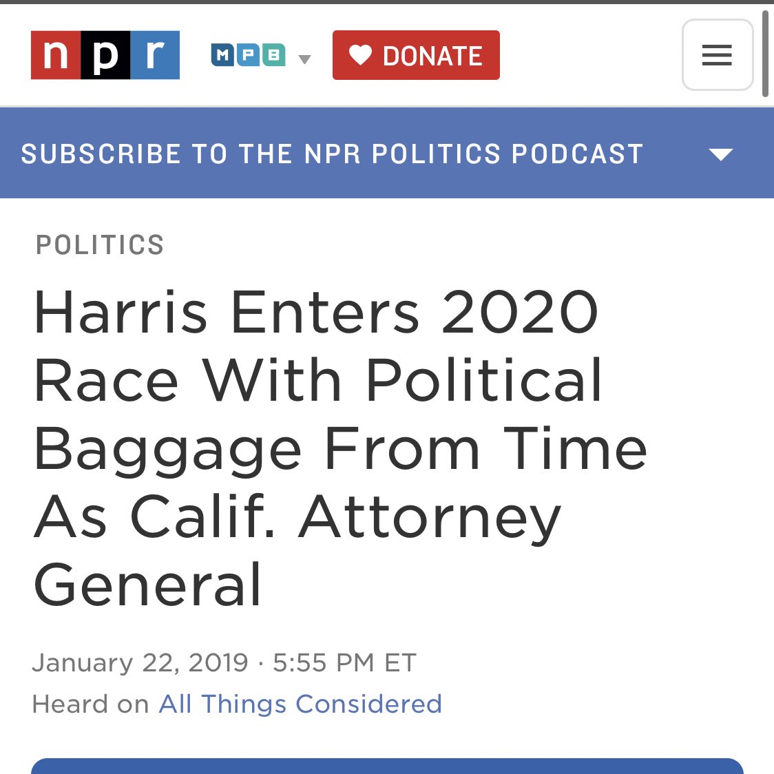 That isn't Kamala Harris' first "baggage" headline. She netted some in 2019, when she was still a presidential candidate. 4/