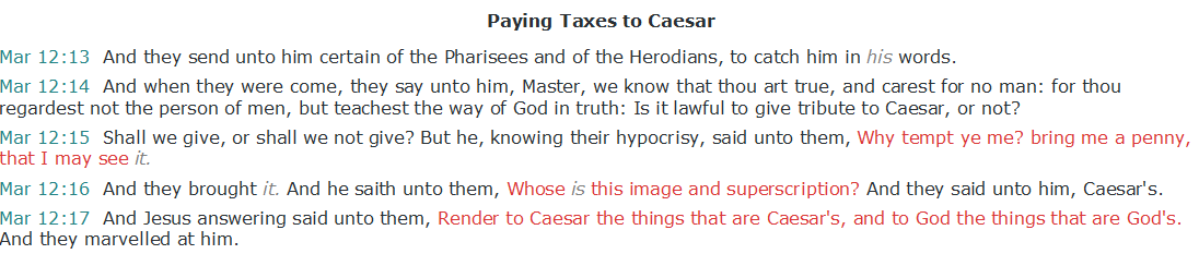 Render to Caesar the things that are Caesar's, and to God the things that are God'sAre we getting a new coin? Not of Caesar.