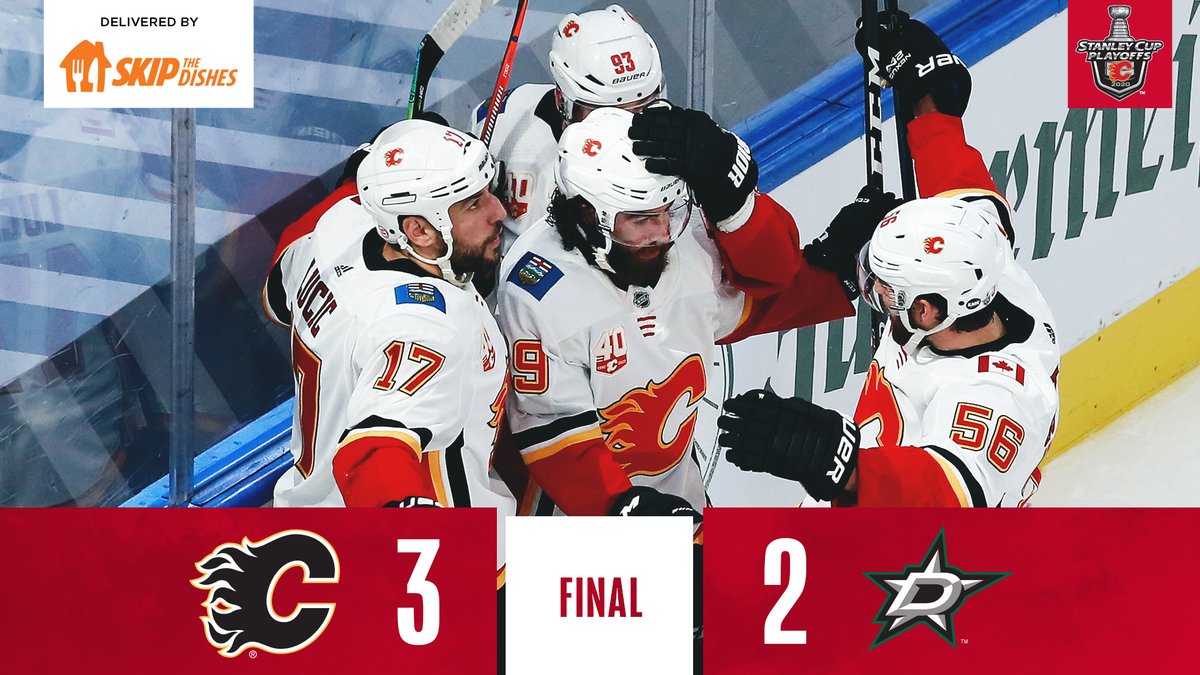 NHLFlames's tweet photo. GAME 1 IS OURS!

#Flames | @SkipTheDishes https://t.co/AbvlrCOQR3